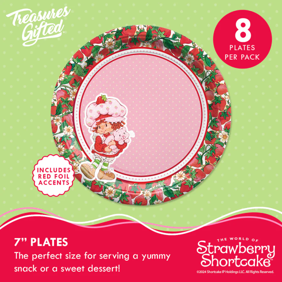 Strawberry Short Cake 9" Paper Plates 8ct - Image 2
