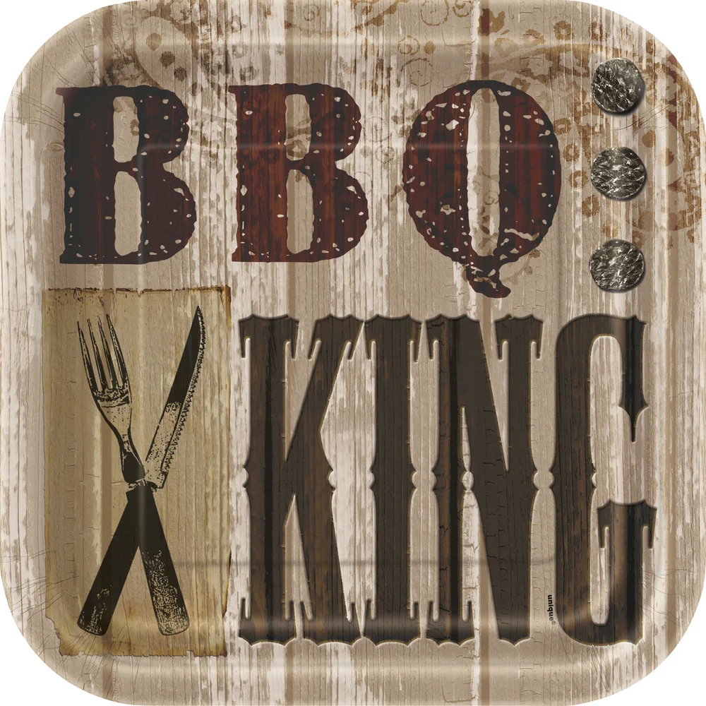 9" BBQ King Paper Plates 8ct