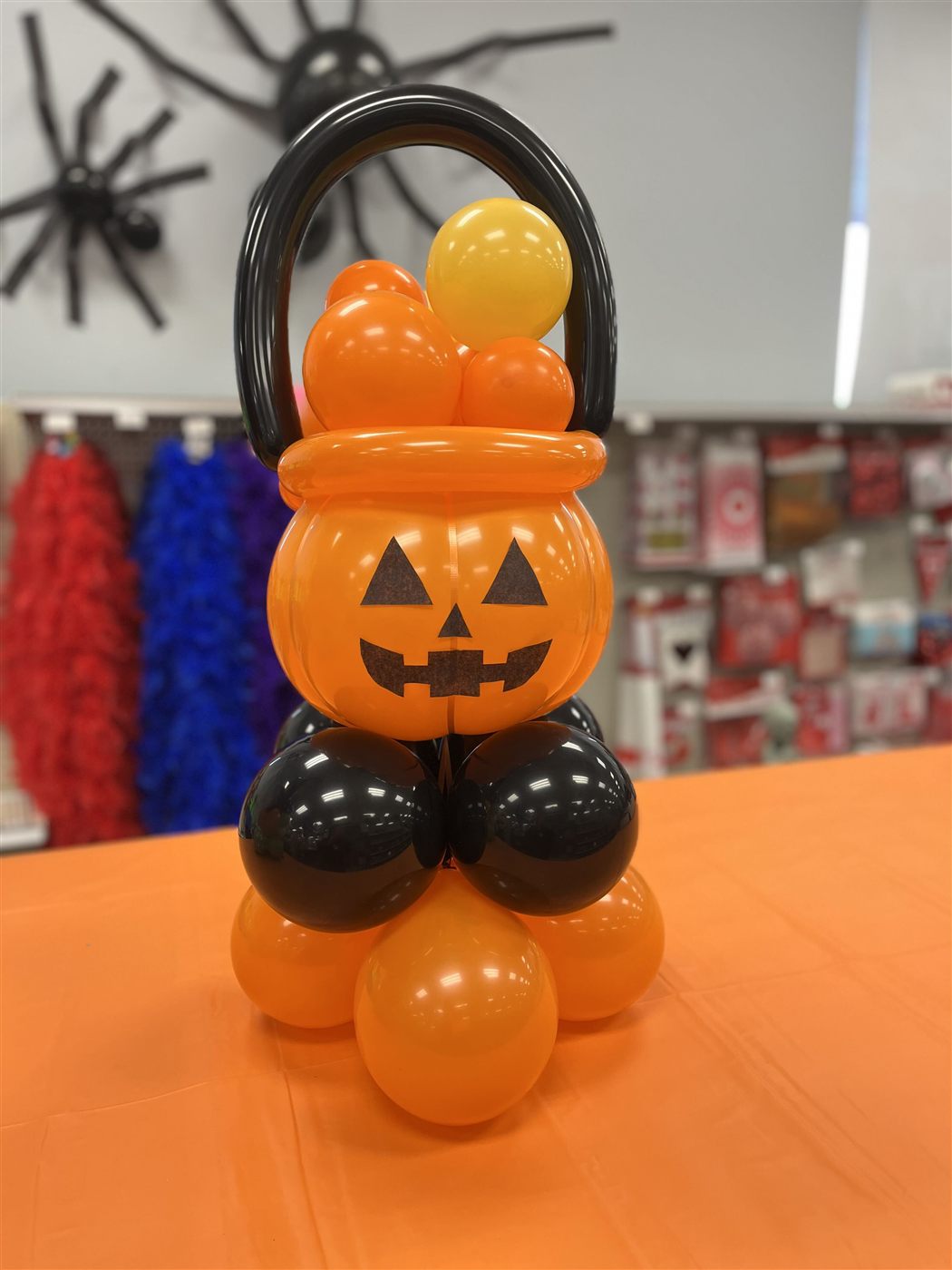 Jack-o-lantern custom two-tier 5 inch balloon centerpiece