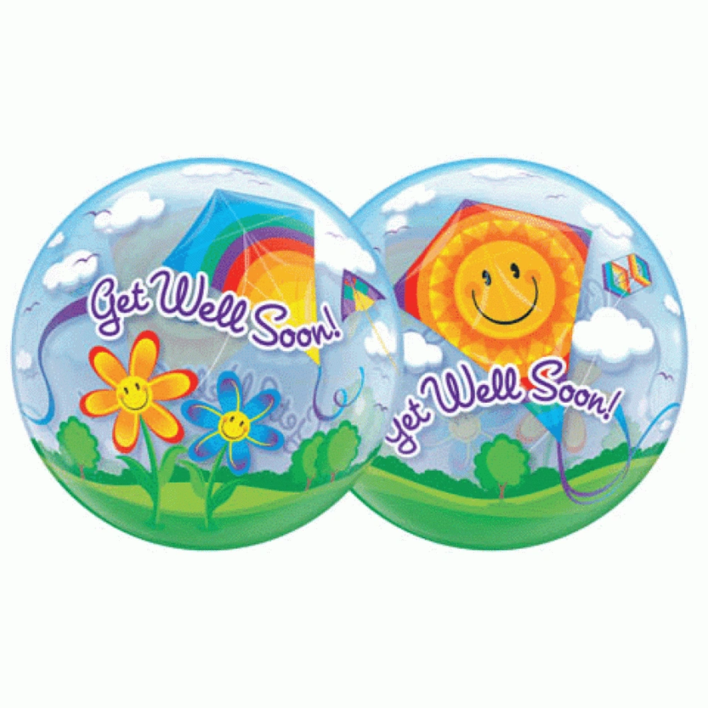 22" Get Well Soon Kite and Sunshine Balloon