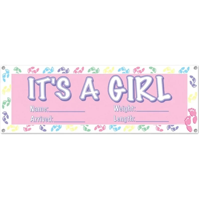 its a girl pink banner